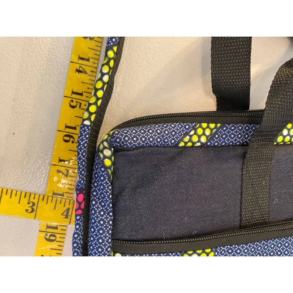Village of Hope Off the Street Laptop Bag With Shoulder Strap Blue Yellow Pink